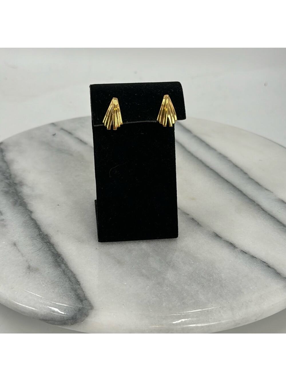 Vintage Monet Gold art deco stud earrings